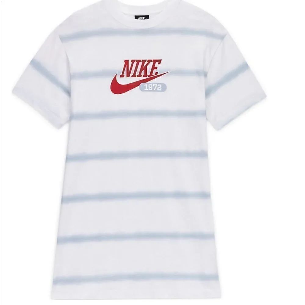 NIKE WOMENS Essential Tie-Dye Striped LOGO T-Shirt Dress